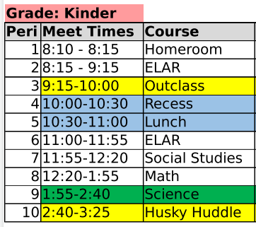 Schedule